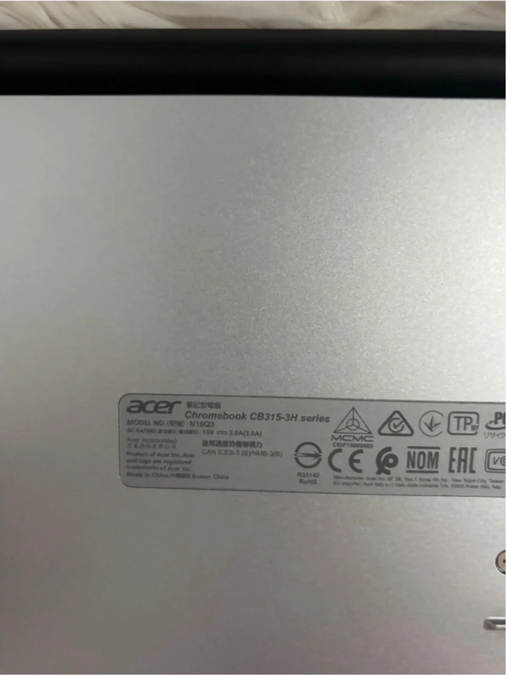 Acer Chromebook CB315-3H N19Q3 Intel Celeron Chrome OS 32GB SSD 15.6